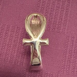 Silver Ankh cuff bracelet